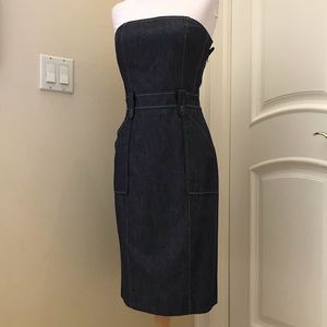 NWOT Express denim strapless dress